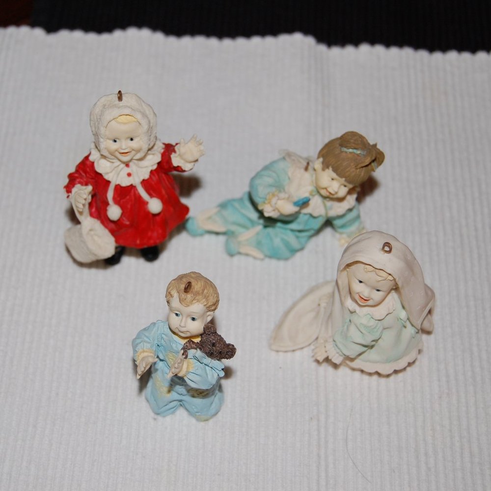 4 Ashton Drake Collectable "Baby" Ornaments In Good Preowned Condition 1993/94
